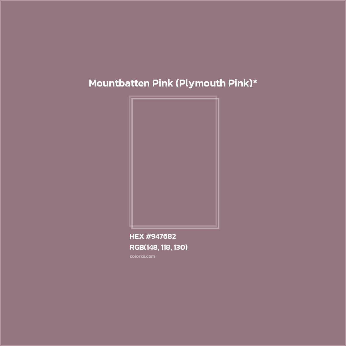 HEX #947682 Color Name, Color Code, Palettes, Similar Paints, Images