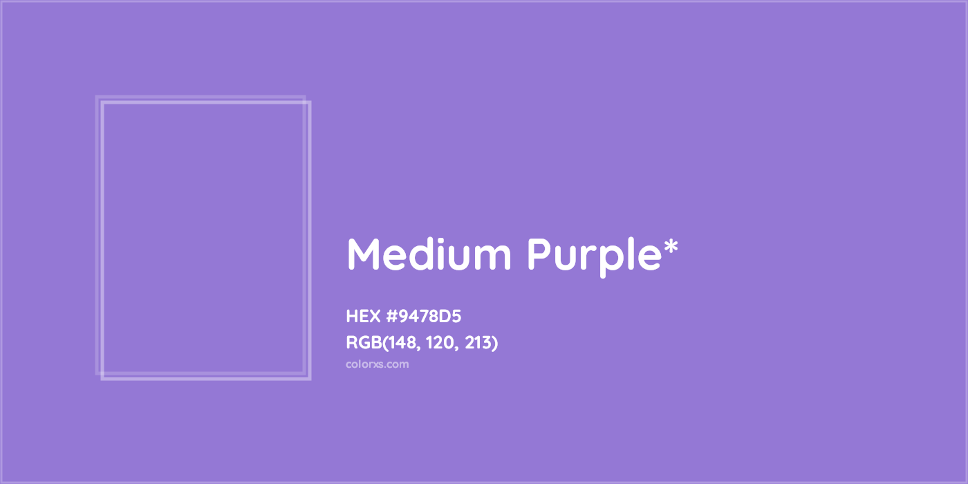 HEX #9478D5 Color Name, Color Code, Palettes, Similar Paints, Images