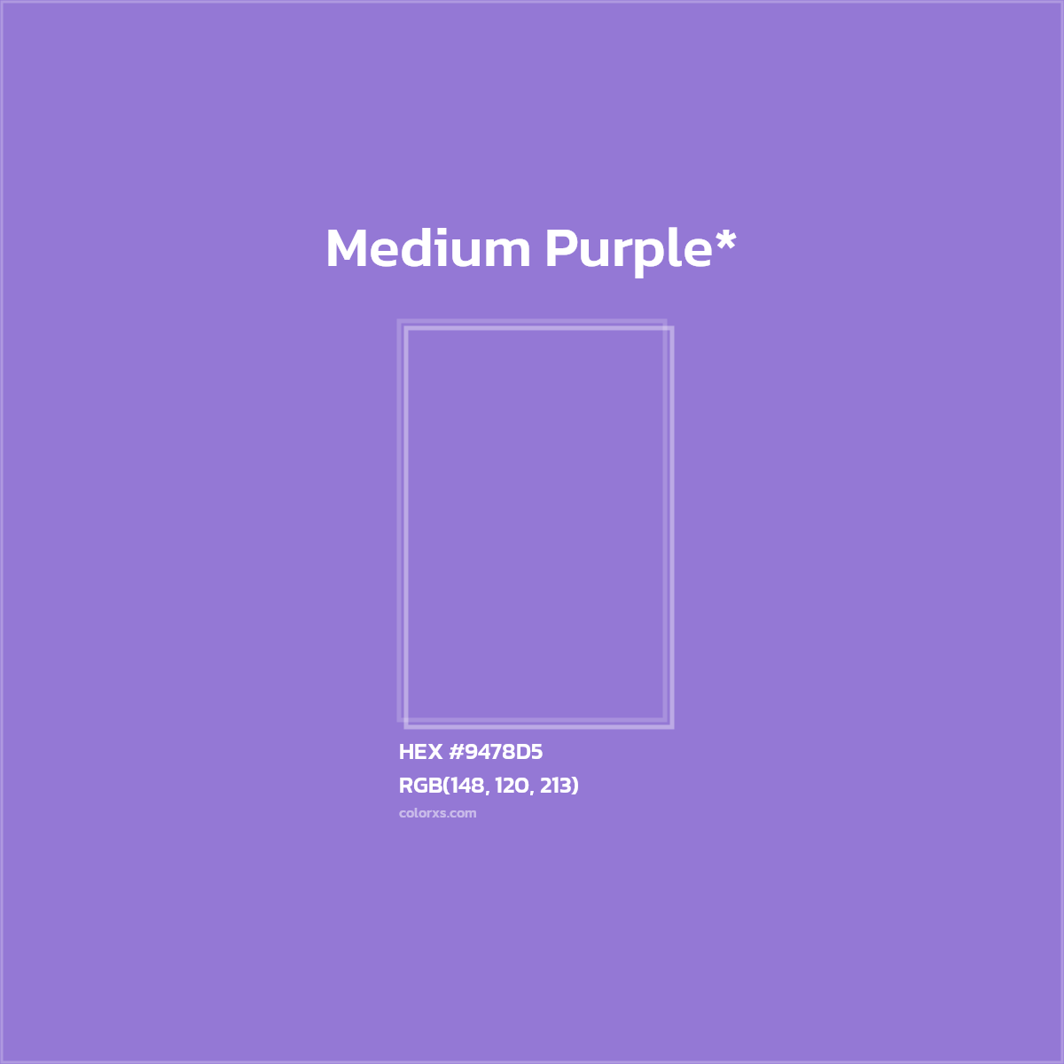 HEX #9478D5 Color Name, Color Code, Palettes, Similar Paints, Images