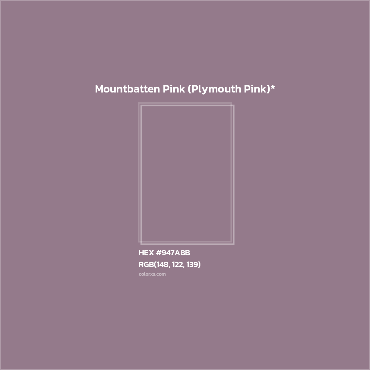 HEX #947A8B Color Name, Color Code, Palettes, Similar Paints, Images