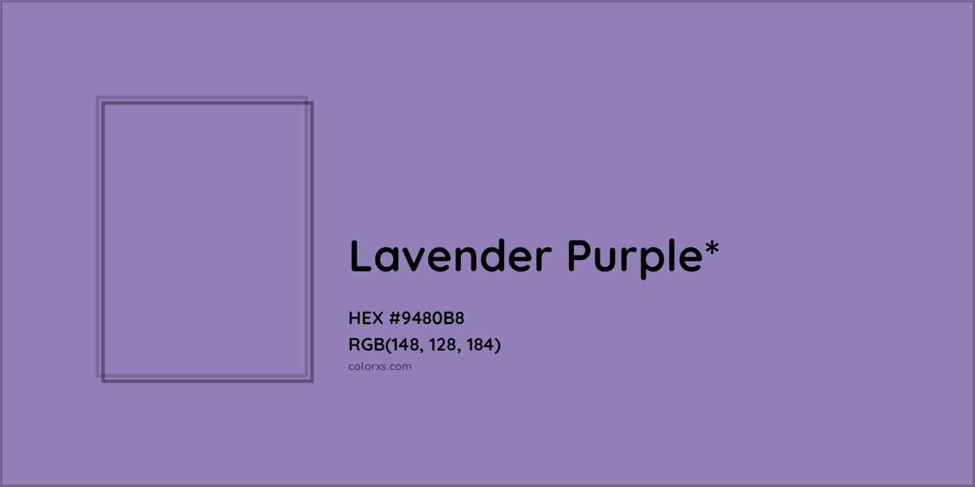 HEX #9480B8 Color Name, Color Code, Palettes, Similar Paints, Images