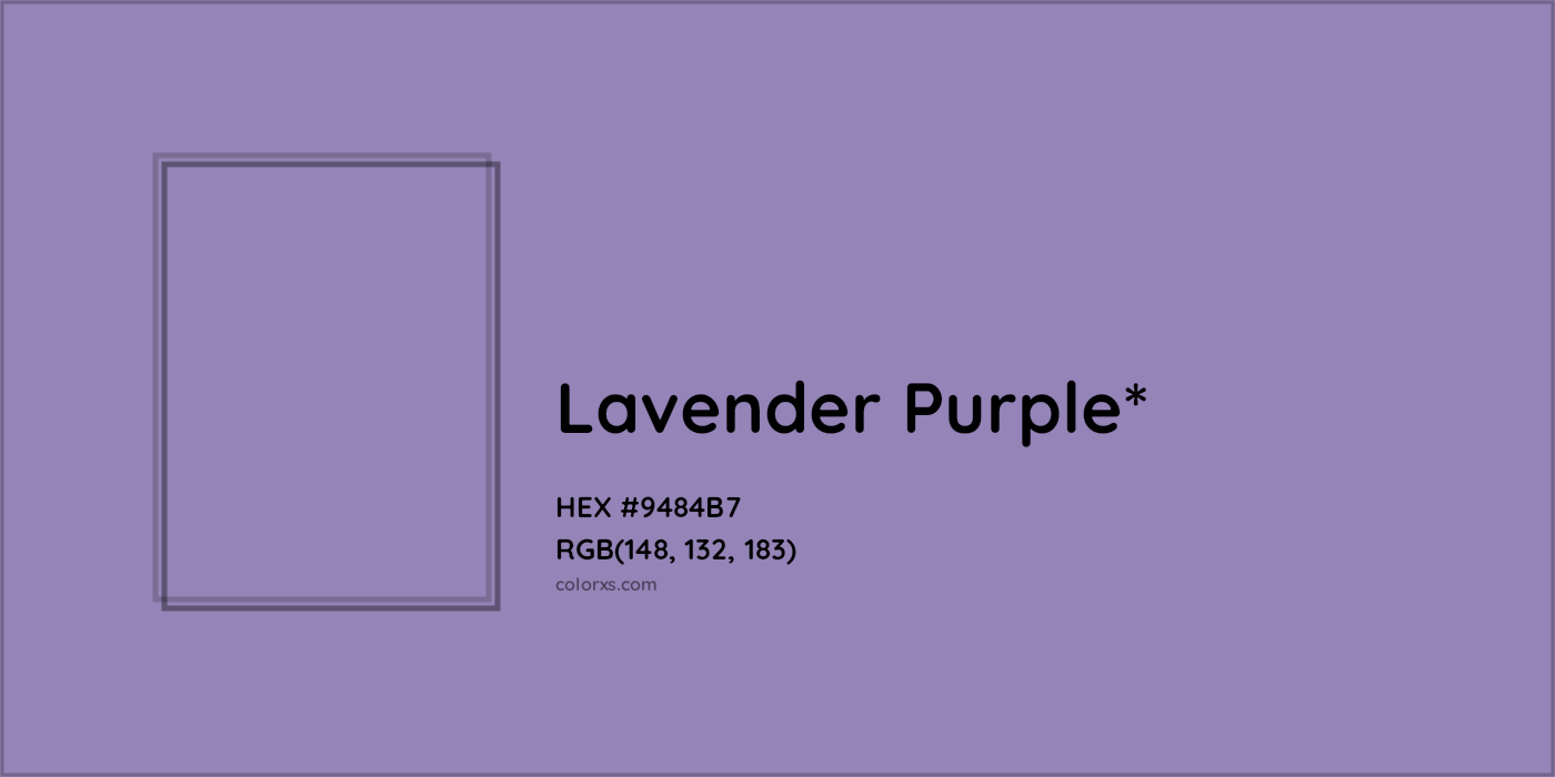 HEX #9484B7 Color Name, Color Code, Palettes, Similar Paints, Images