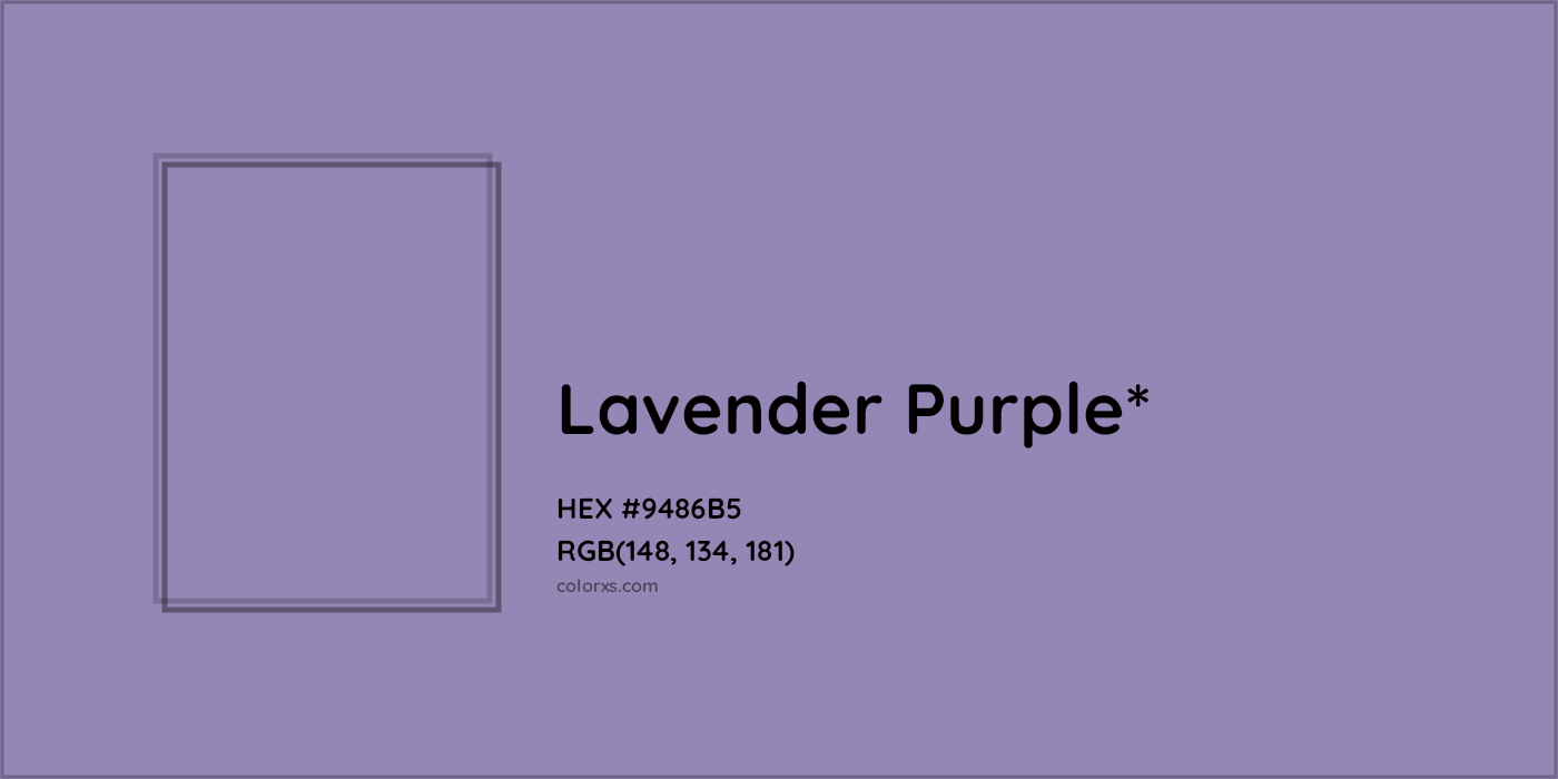 HEX #9486B5 Color Name, Color Code, Palettes, Similar Paints, Images