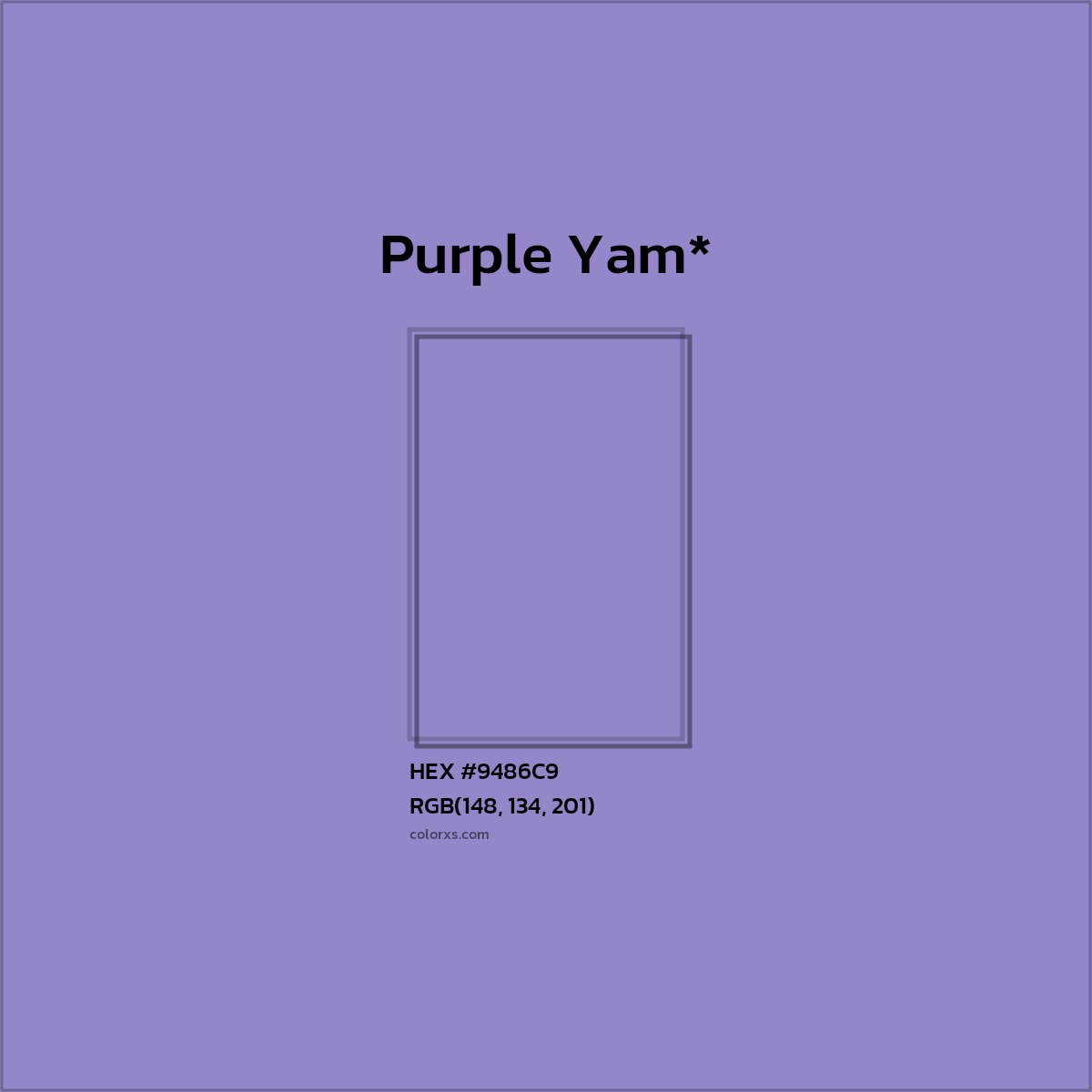 HEX #9486C9 Color Name, Color Code, Palettes, Similar Paints, Images