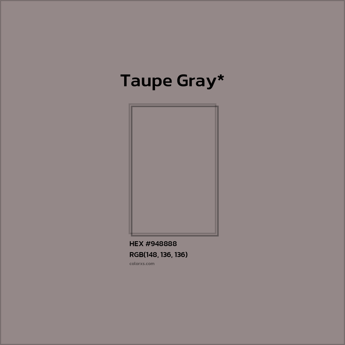 HEX #948888 Color Name, Color Code, Palettes, Similar Paints, Images