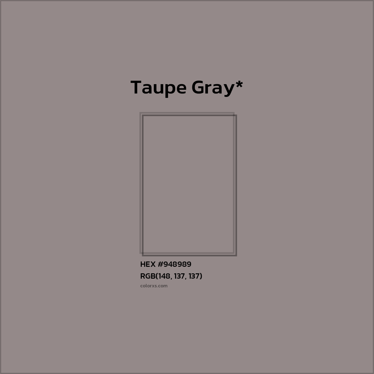 HEX #948989 Color Name, Color Code, Palettes, Similar Paints, Images
