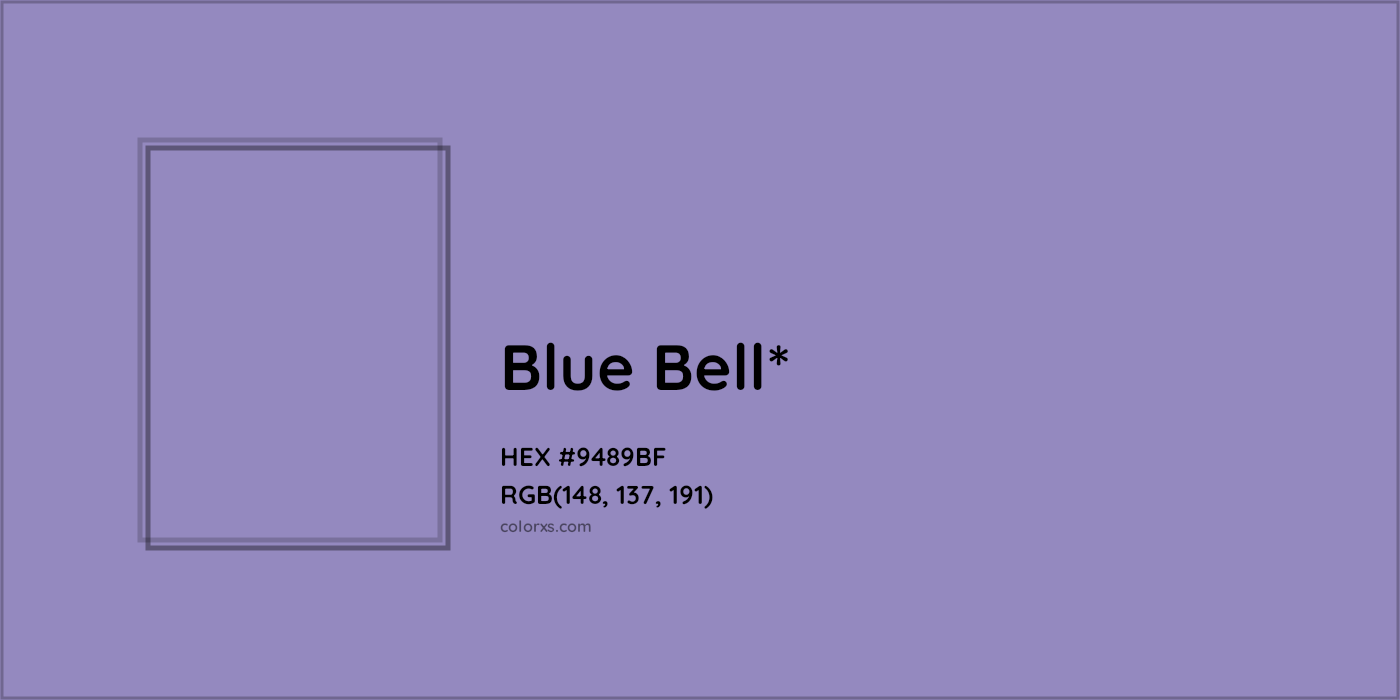 HEX #9489BF Color Name, Color Code, Palettes, Similar Paints, Images