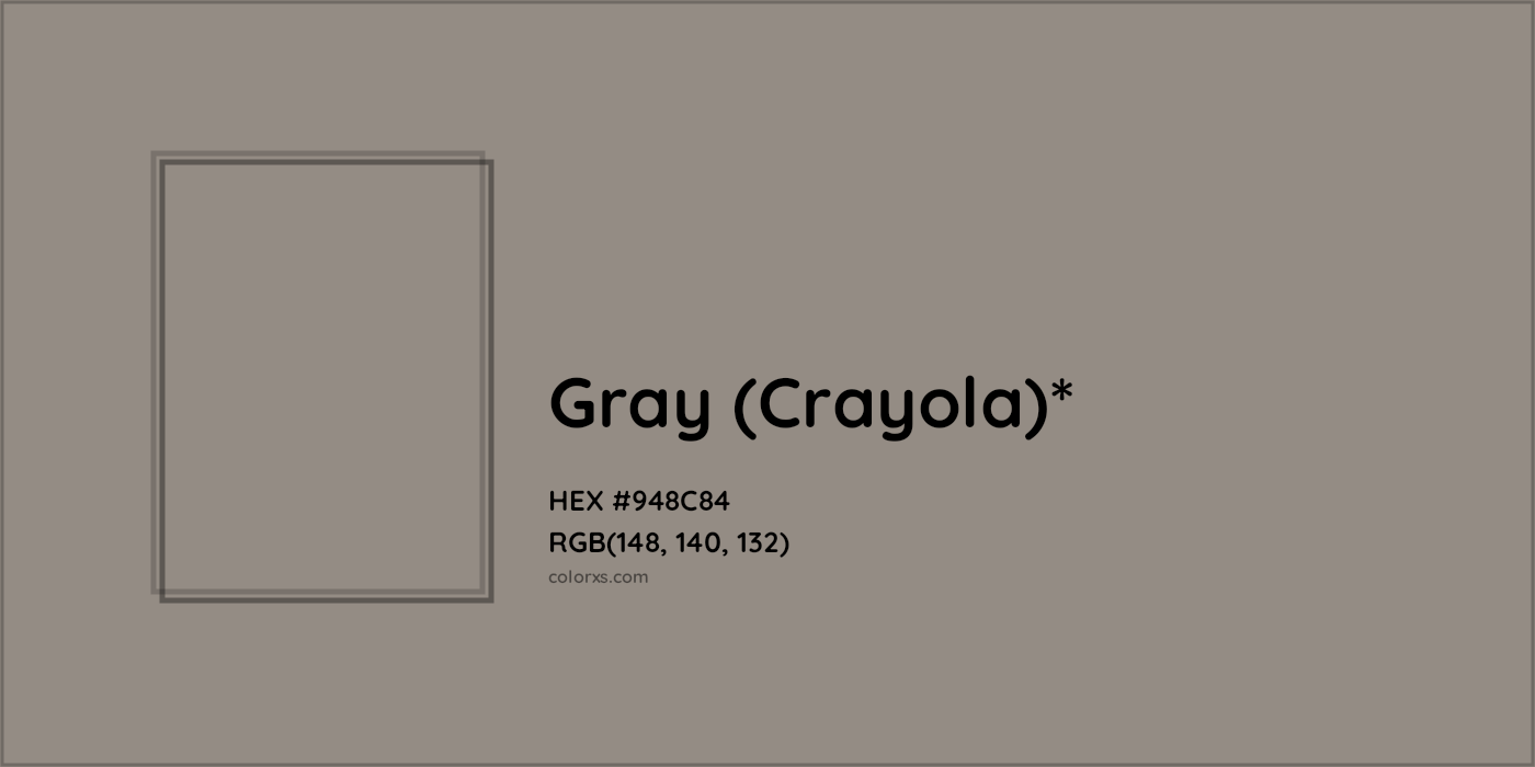 HEX #948C84 Color Name, Color Code, Palettes, Similar Paints, Images