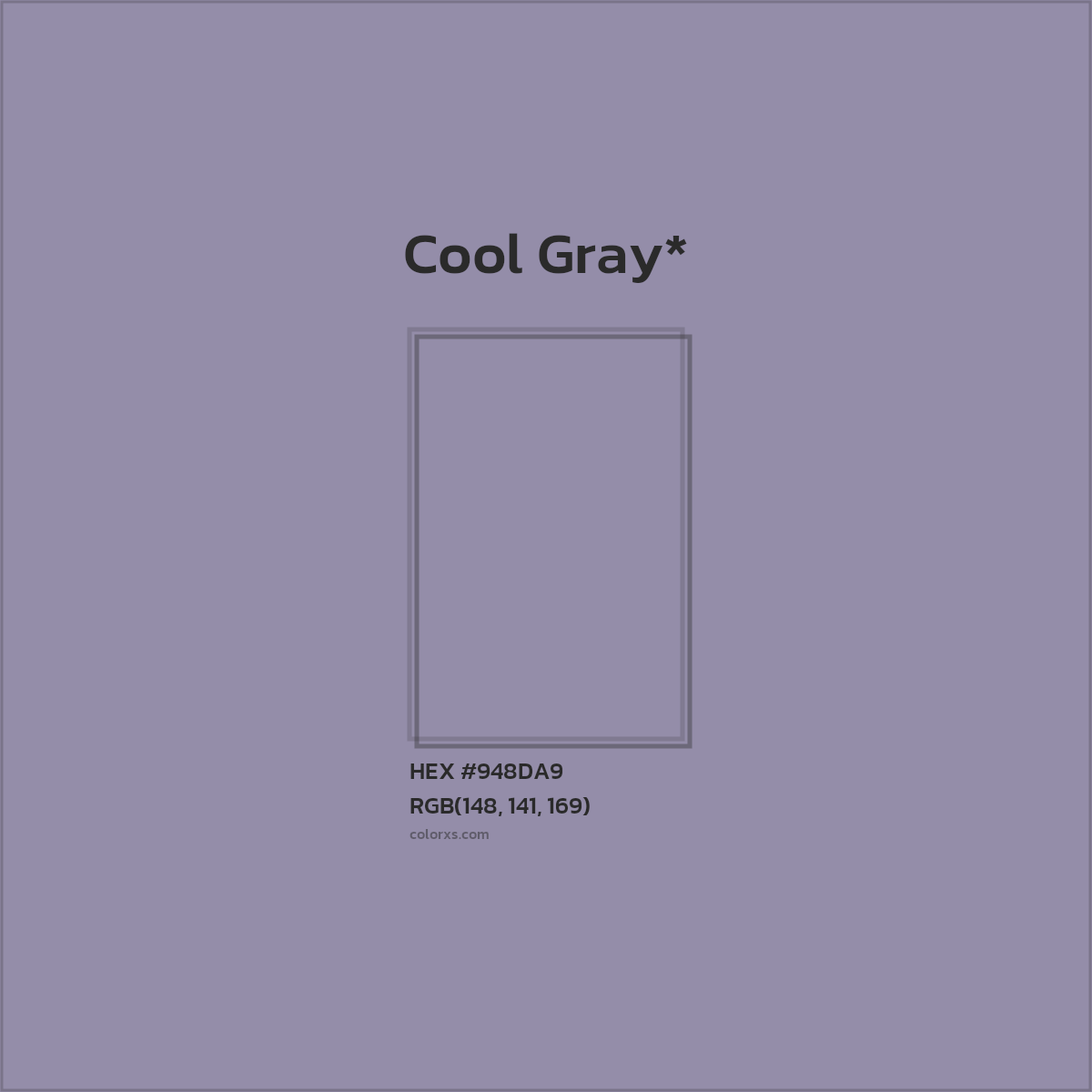 HEX #948DA9 Color Name, Color Code, Palettes, Similar Paints, Images