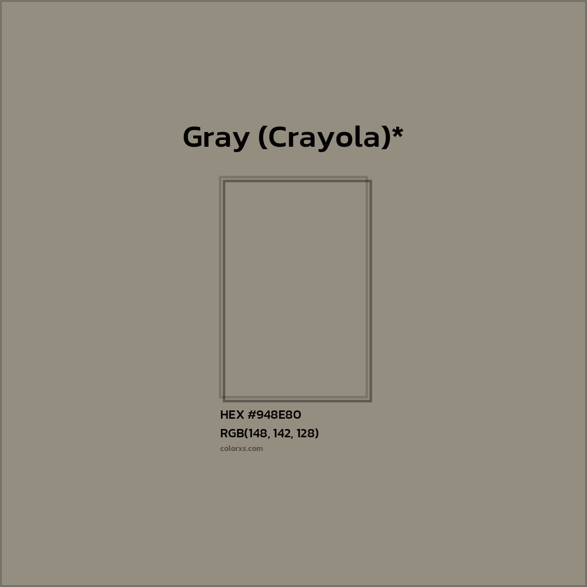 HEX #948E80 Color Name, Color Code, Palettes, Similar Paints, Images