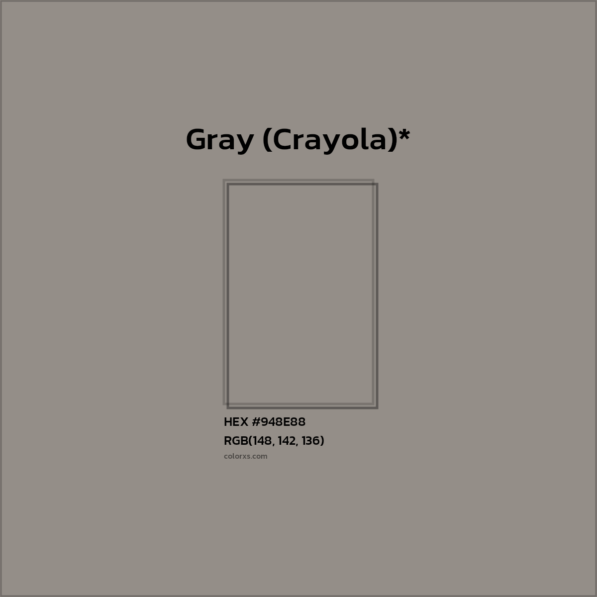 HEX #948E88 Color Name, Color Code, Palettes, Similar Paints, Images