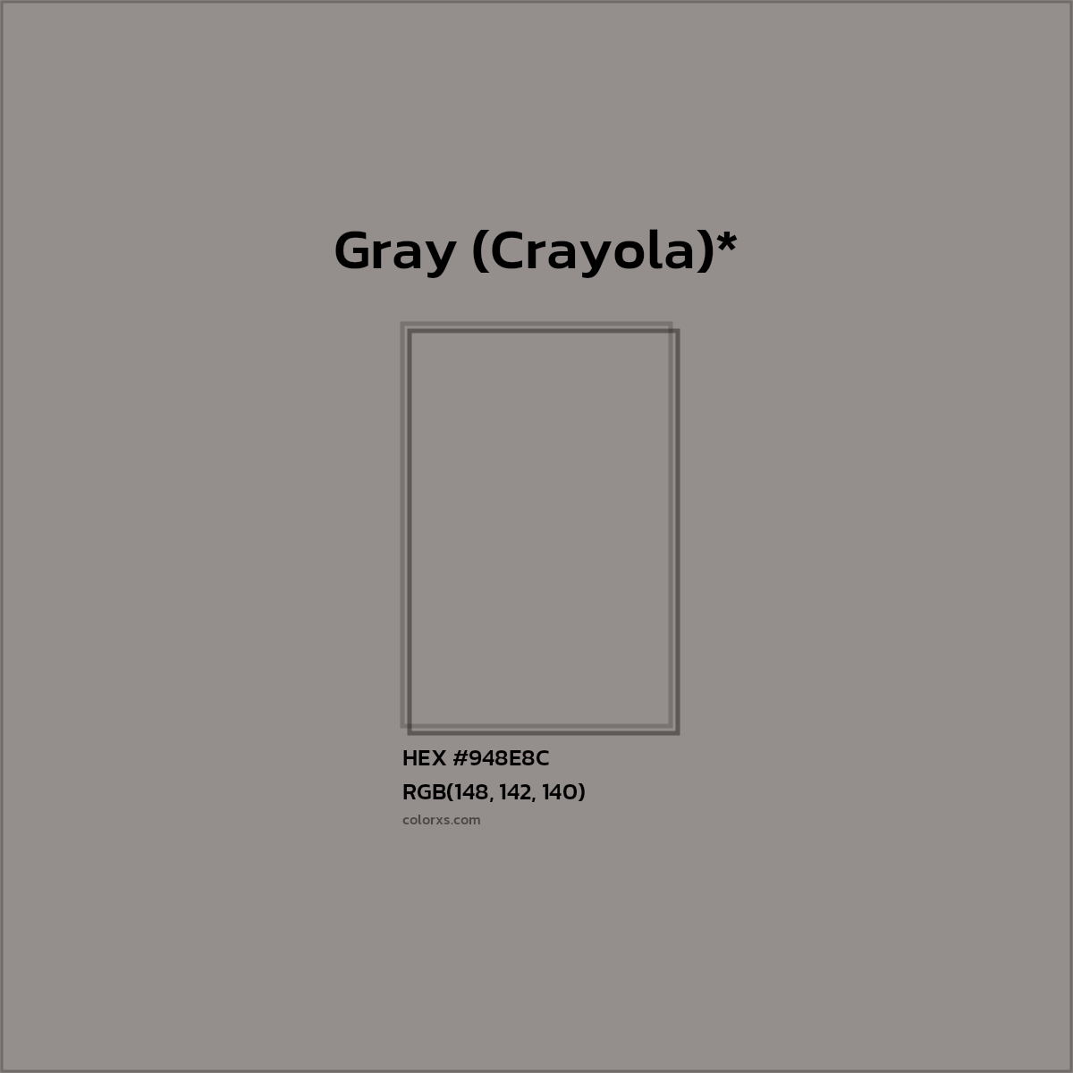 HEX #948E8C Color Name, Color Code, Palettes, Similar Paints, Images