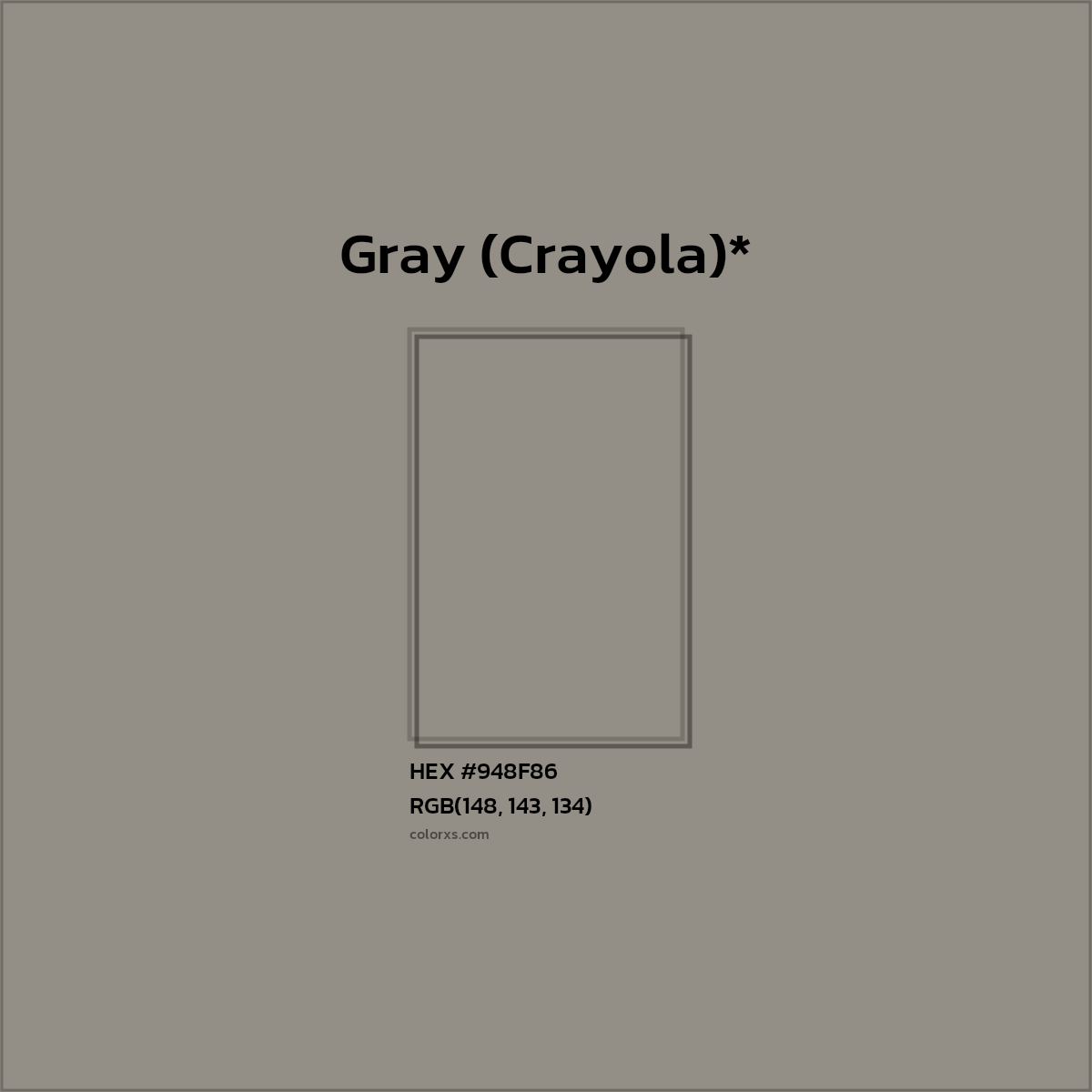 HEX #948F86 Color Name, Color Code, Palettes, Similar Paints, Images