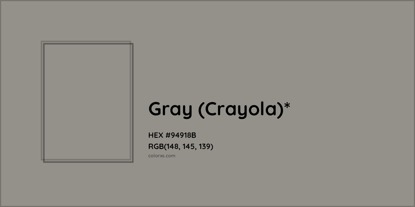 HEX #94918B Color Name, Color Code, Palettes, Similar Paints, Images