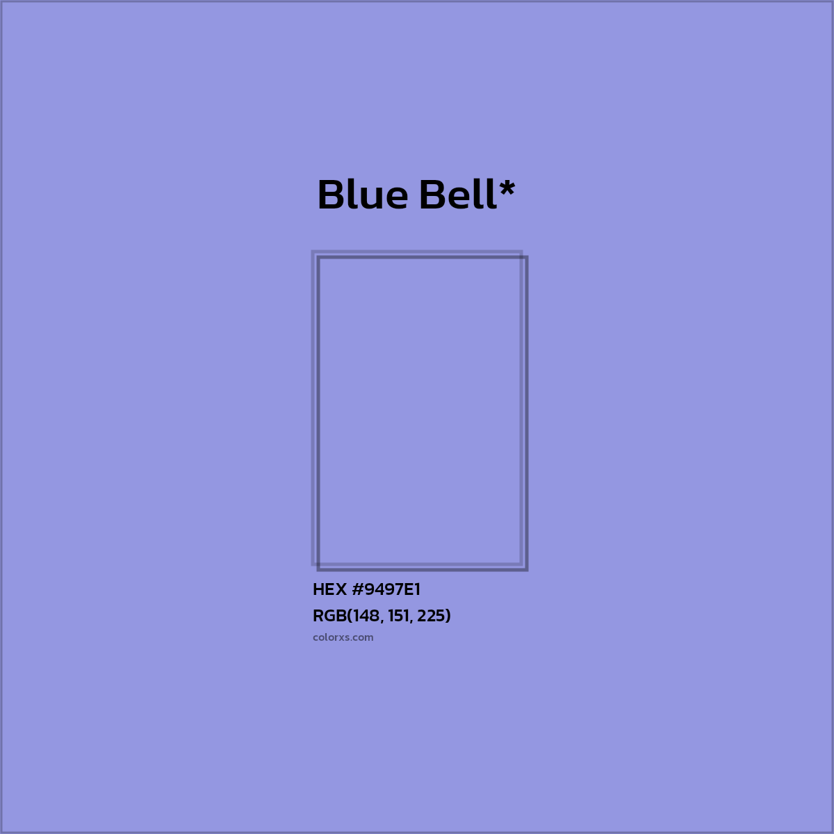 HEX #9497E1 Color Name, Color Code, Palettes, Similar Paints, Images