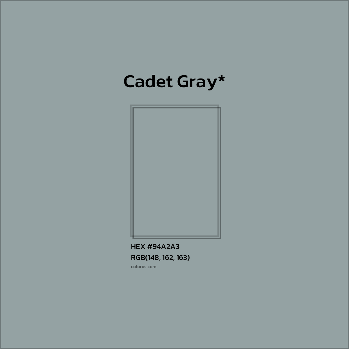 HEX #94A2A3 Color Name, Color Code, Palettes, Similar Paints, Images