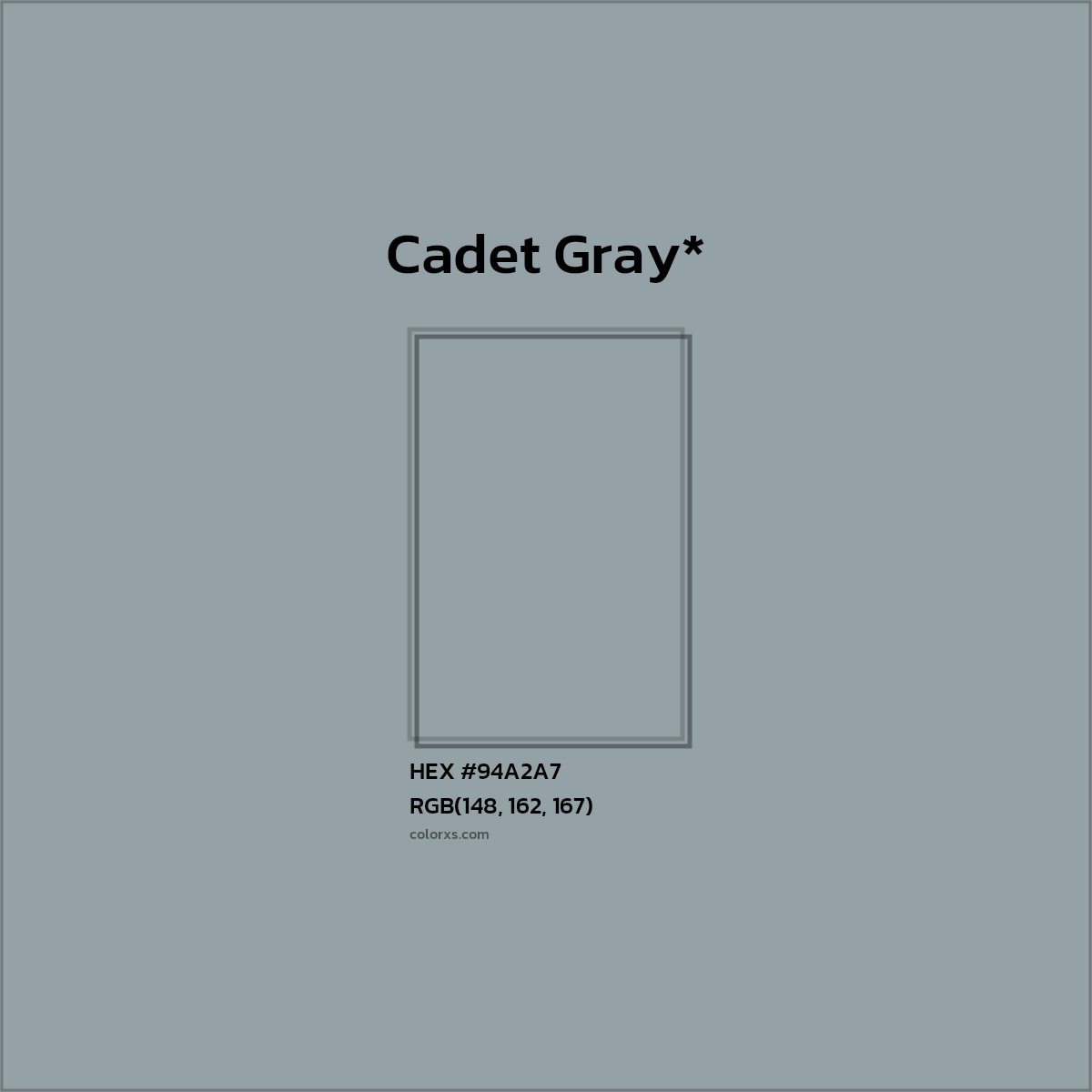HEX #94A2A7 Color Name, Color Code, Palettes, Similar Paints, Images