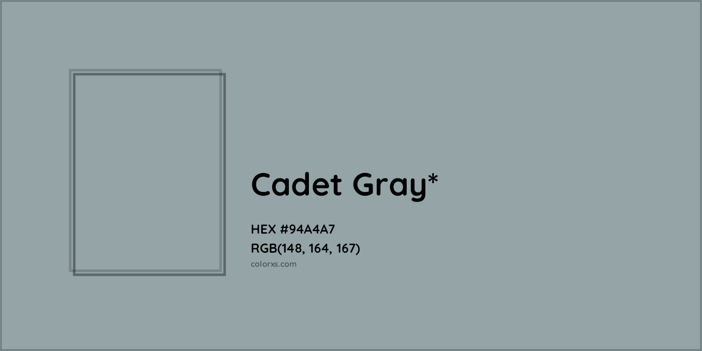 HEX #94A4A7 Color Name, Color Code, Palettes, Similar Paints, Images