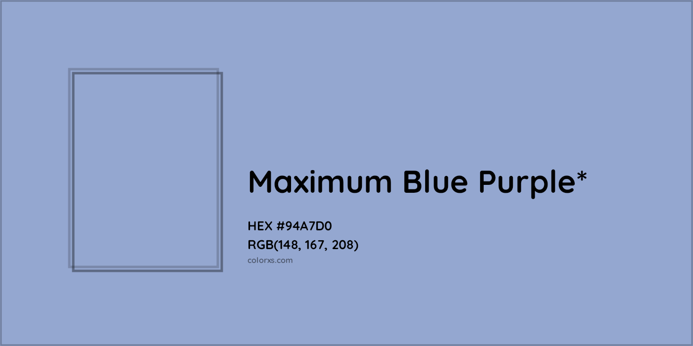 HEX #94A7D0 Color Name, Color Code, Palettes, Similar Paints, Images