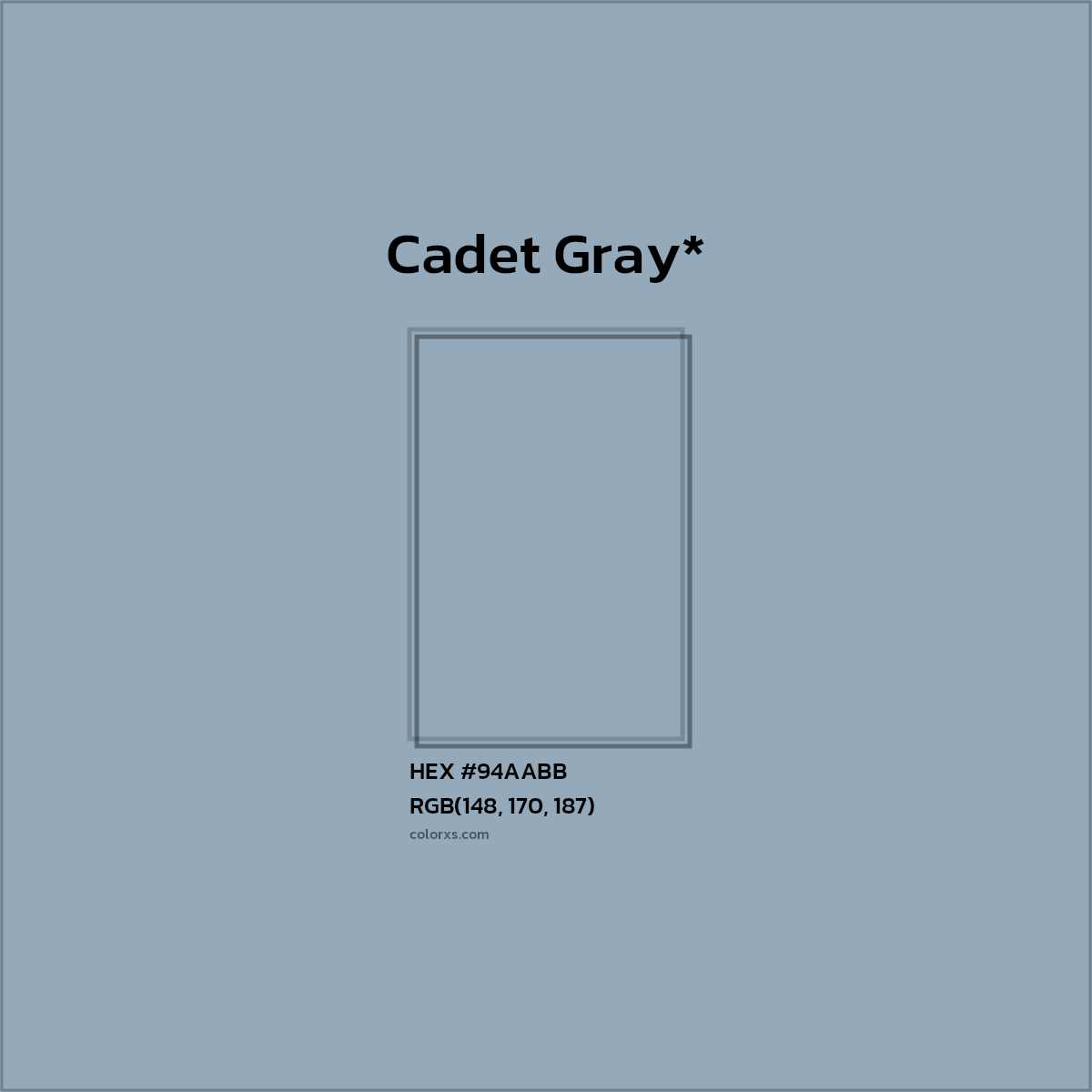 HEX #94AABB Color Name, Color Code, Palettes, Similar Paints, Images