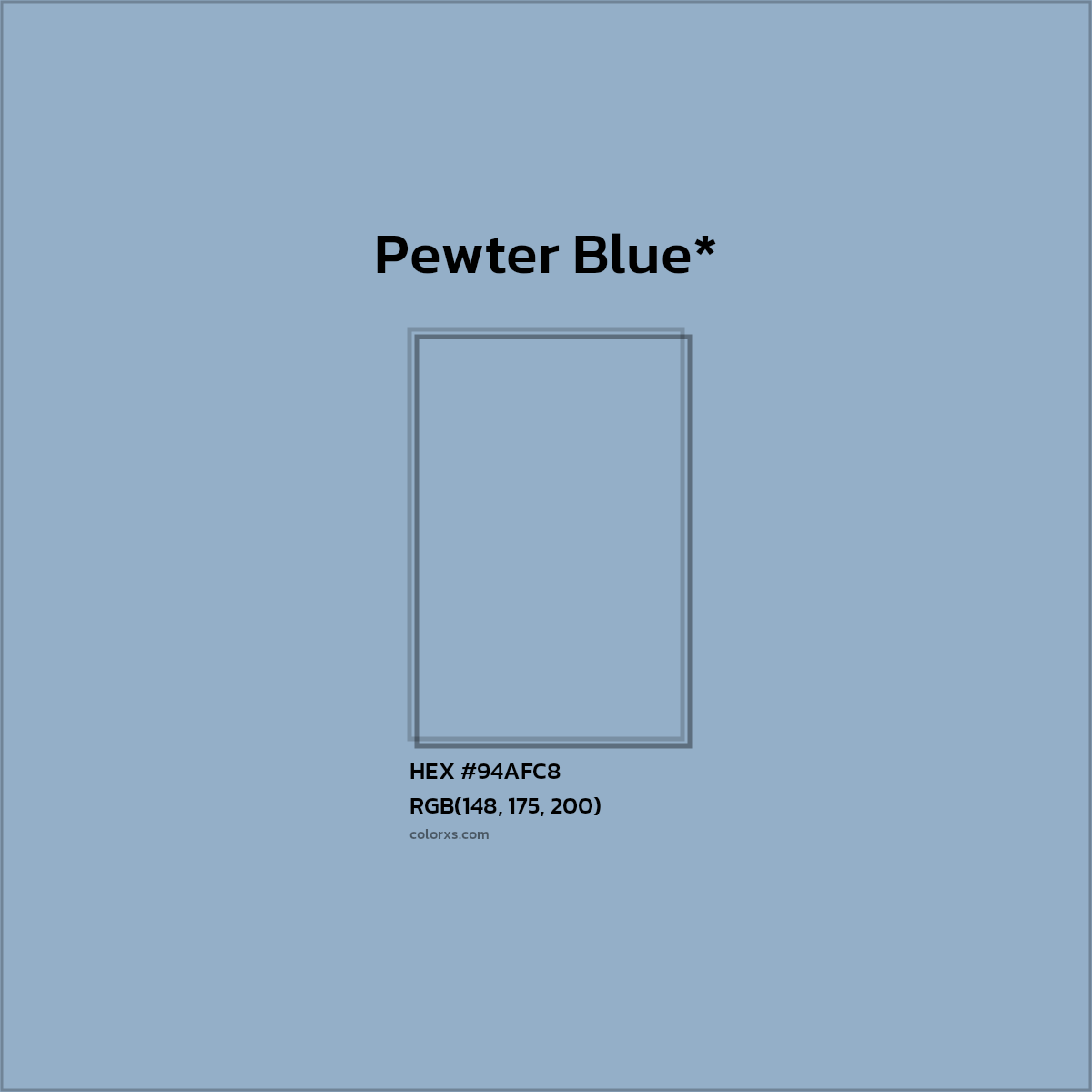 HEX #94AFC8 Color Name, Color Code, Palettes, Similar Paints, Images