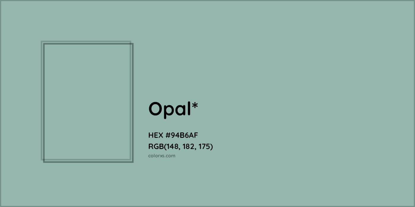 HEX #94B6AF Color Name, Color Code, Palettes, Similar Paints, Images