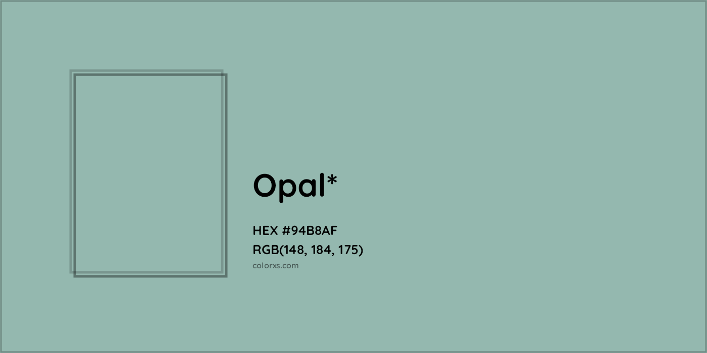 HEX #94B8AF Color Name, Color Code, Palettes, Similar Paints, Images