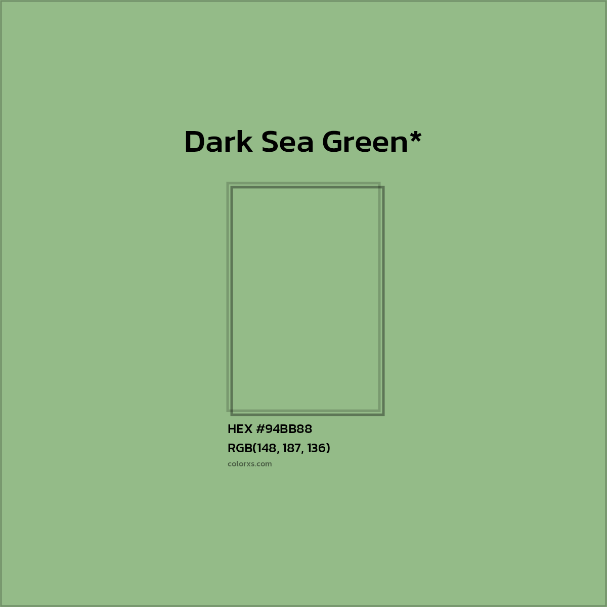 HEX #94BB88 Color Name, Color Code, Palettes, Similar Paints, Images