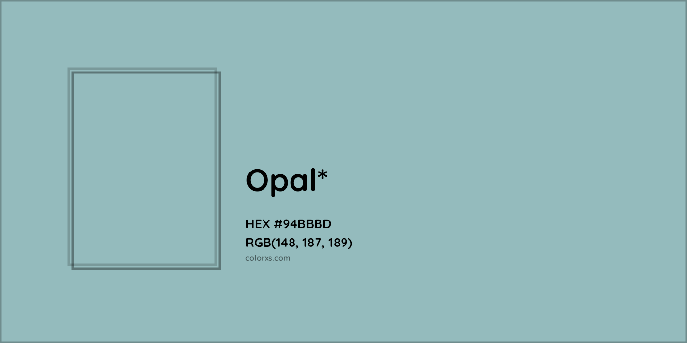 HEX #94BBBD Color Name, Color Code, Palettes, Similar Paints, Images