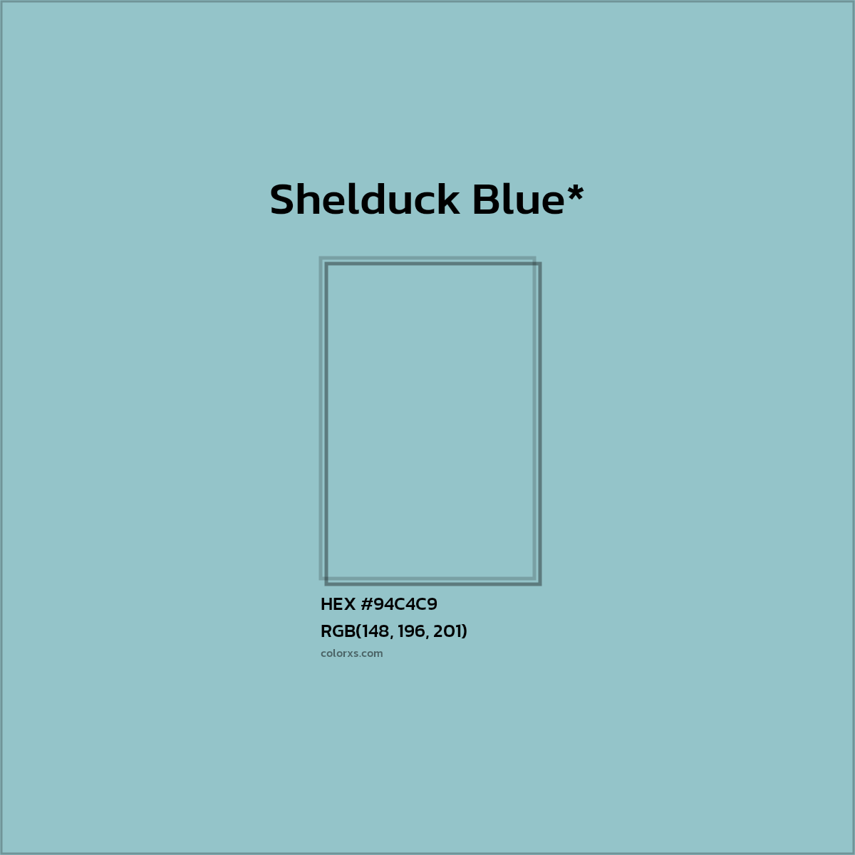 HEX #94C4C9 Color Name, Color Code, Palettes, Similar Paints, Images