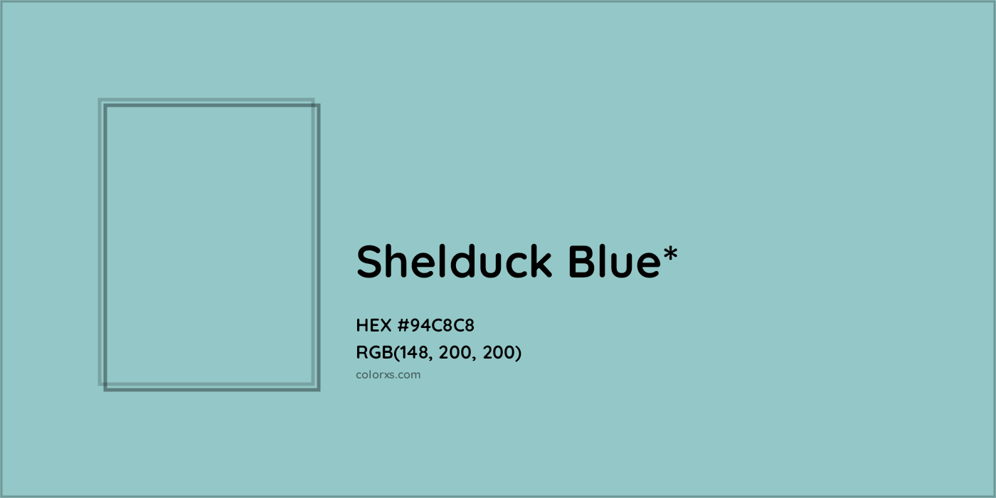 HEX #94C8C8 Color Name, Color Code, Palettes, Similar Paints, Images