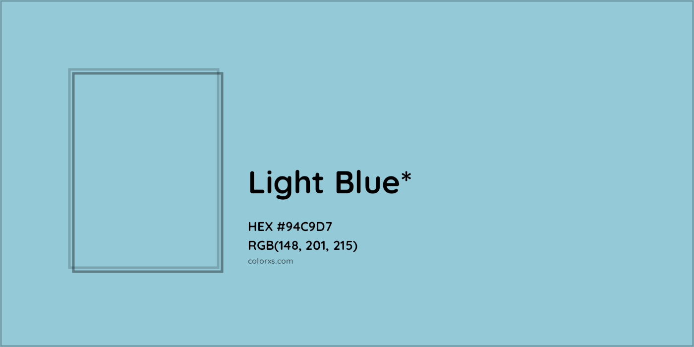 HEX #94C9D7 Color Name, Color Code, Palettes, Similar Paints, Images