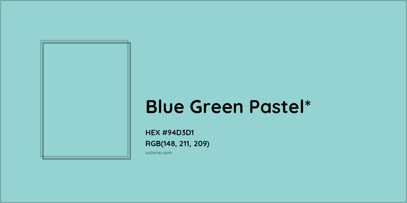HEX #94D3D1 Color Name, Color Code, Palettes, Similar Paints, Images