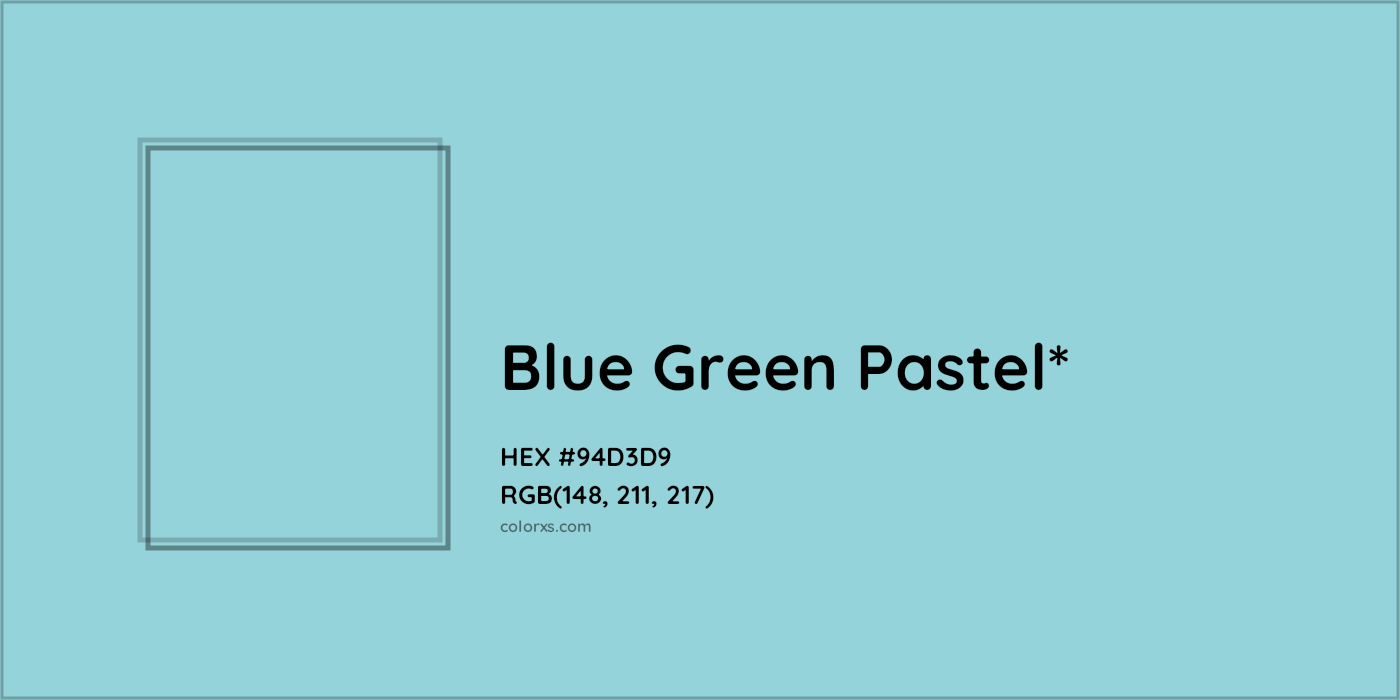 HEX #94D3D9 Color Name, Color Code, Palettes, Similar Paints, Images
