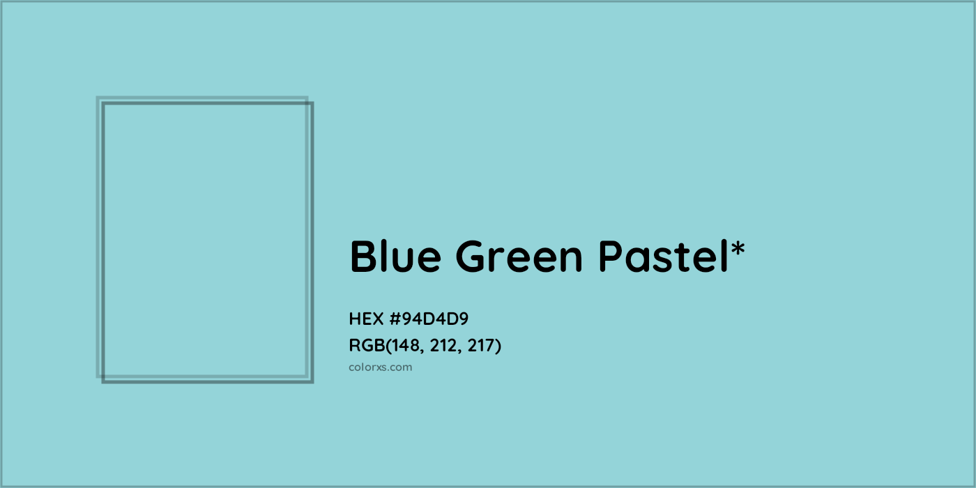 HEX #94D4D9 Color Name, Color Code, Palettes, Similar Paints, Images