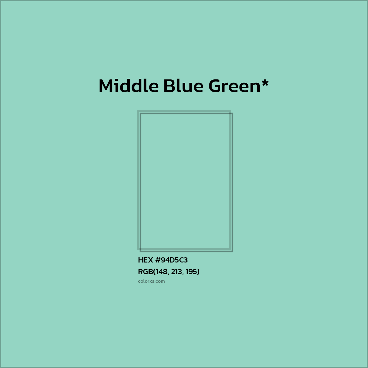 HEX #94D5C3 Color Name, Color Code, Palettes, Similar Paints, Images