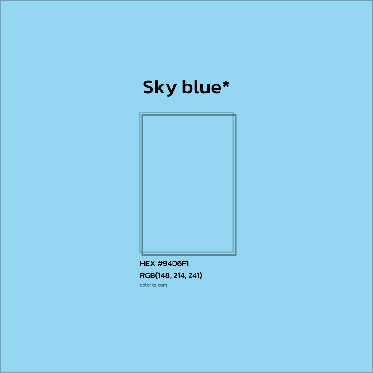 HEX #94D6F1 Color Name, Color Code, Palettes, Similar Paints, Images