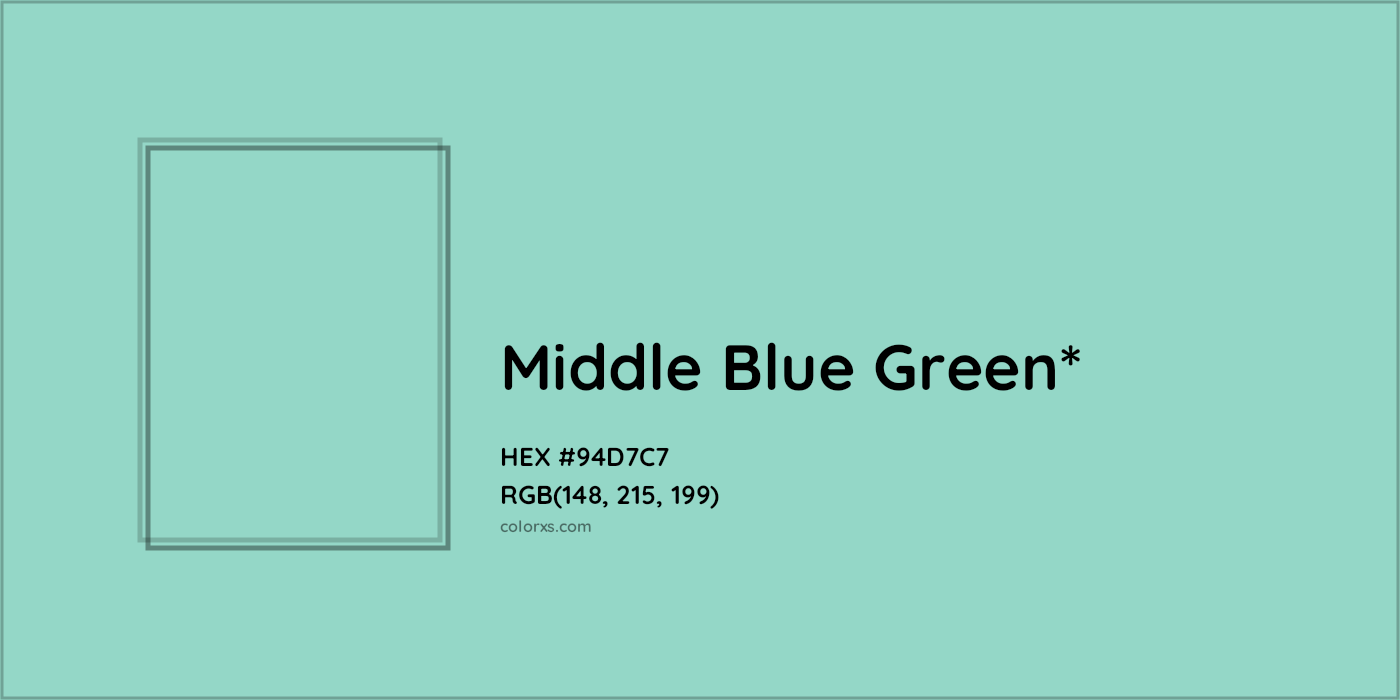 HEX #94D7C7 Color Name, Color Code, Palettes, Similar Paints, Images