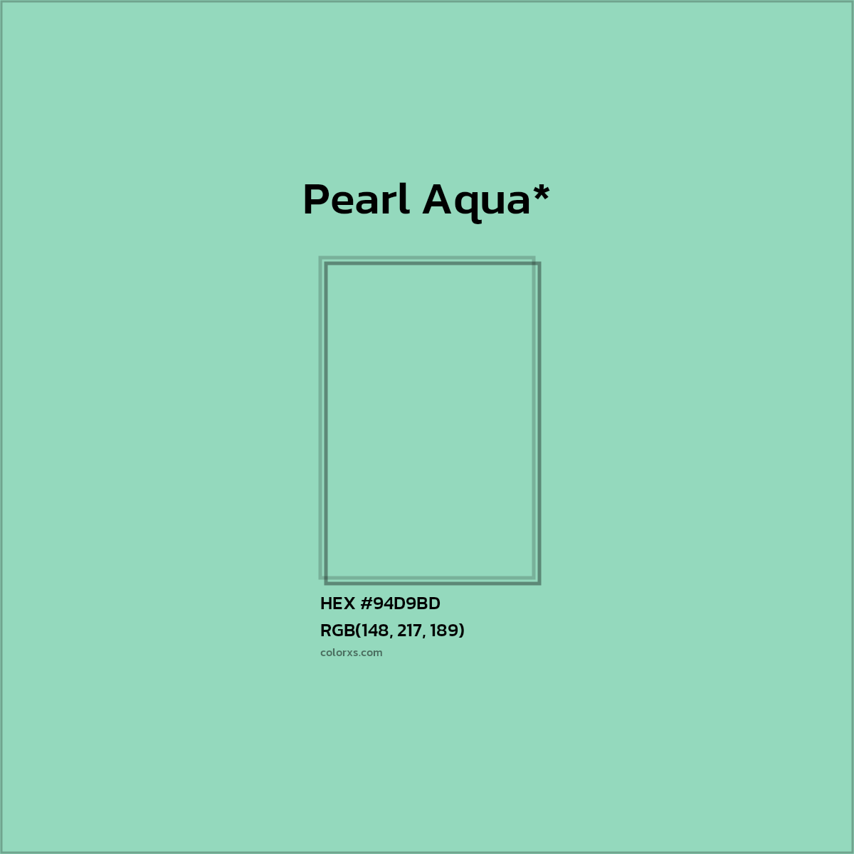 HEX #94D9BD Color Name, Color Code, Palettes, Similar Paints, Images