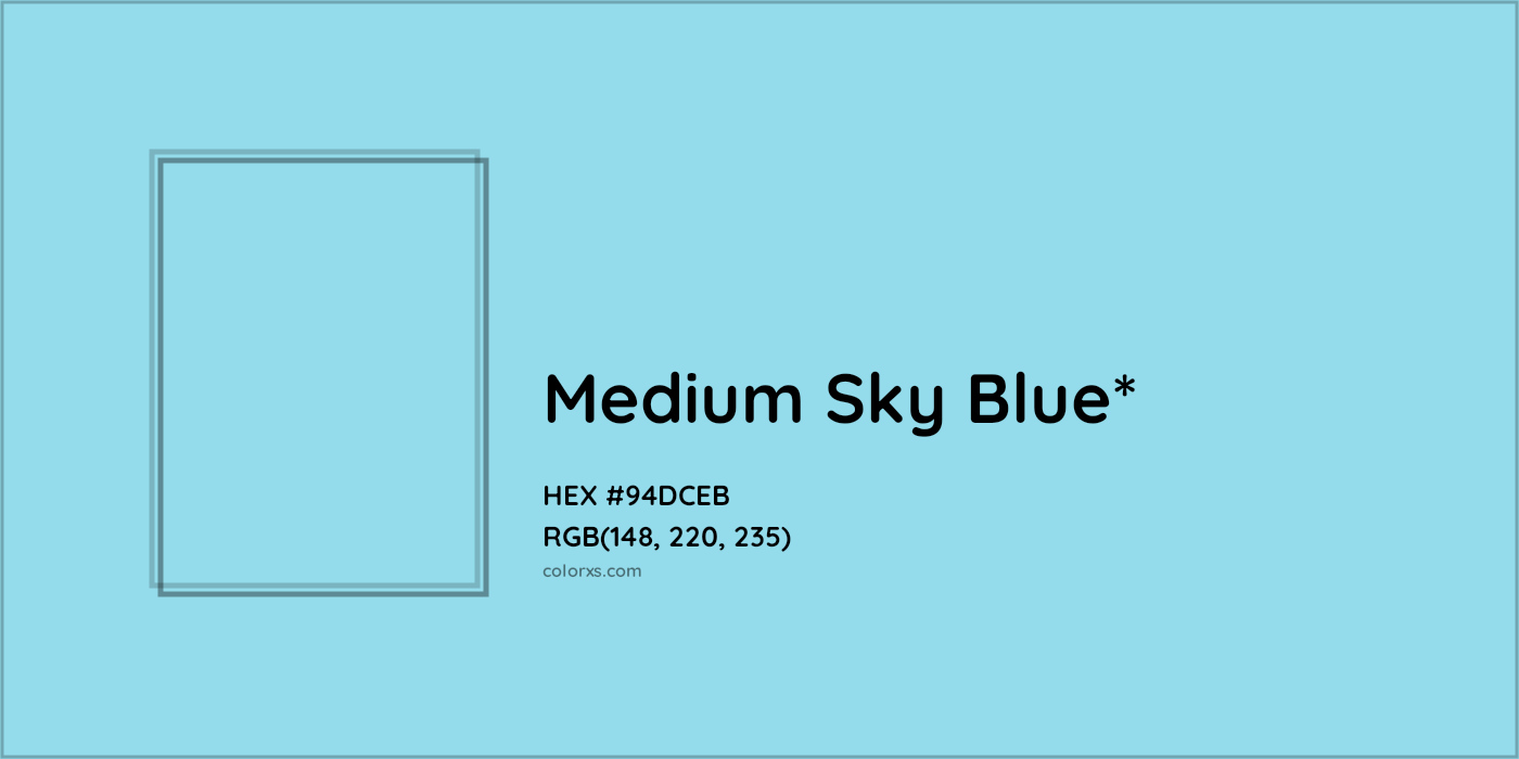 HEX #94DCEB Color Name, Color Code, Palettes, Similar Paints, Images