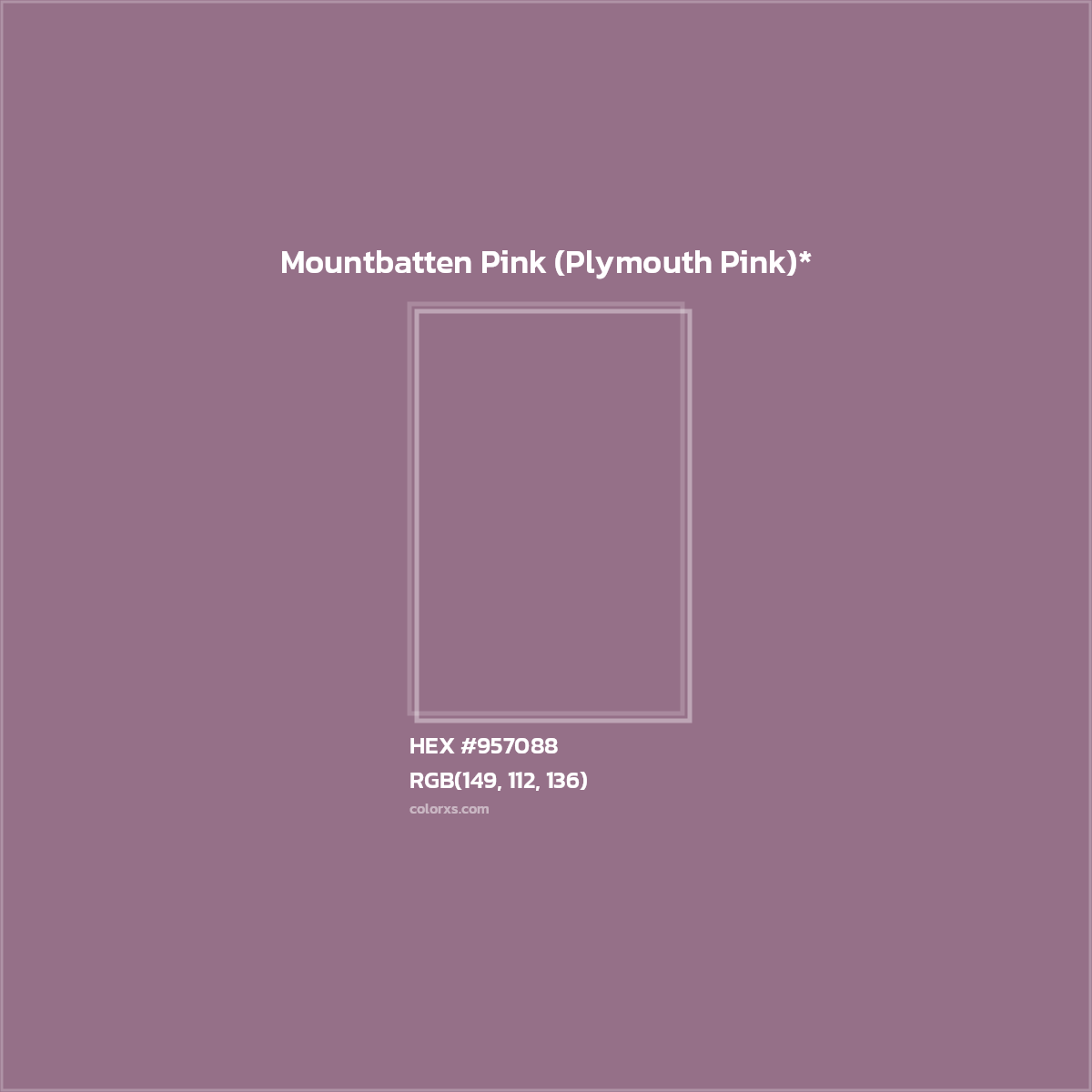 HEX #957088 Color Name, Color Code, Palettes, Similar Paints, Images