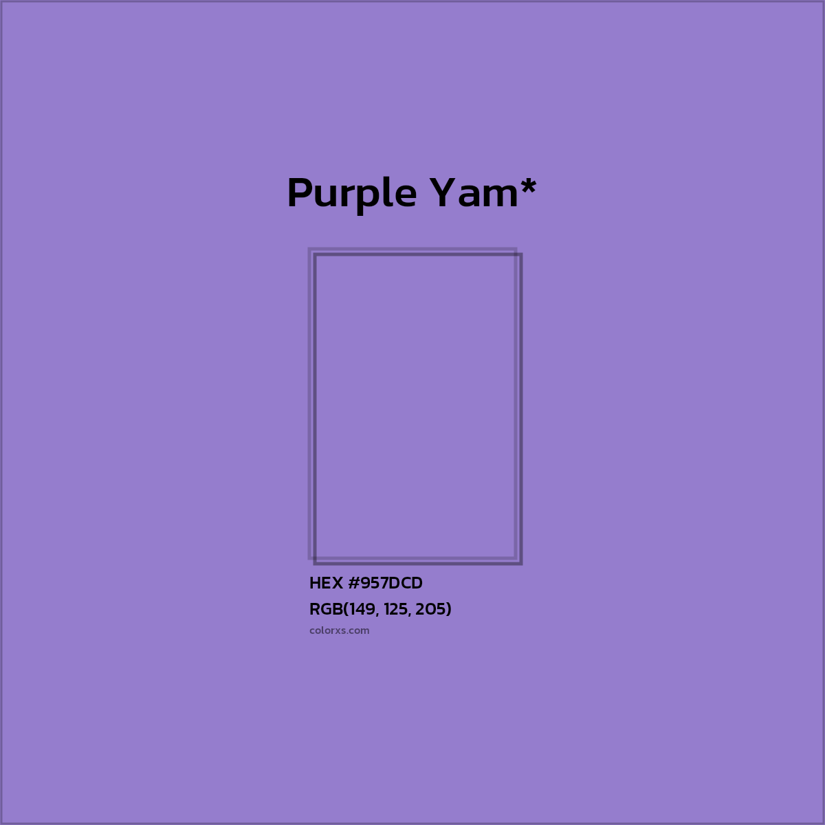 HEX #957DCD Color Name, Color Code, Palettes, Similar Paints, Images