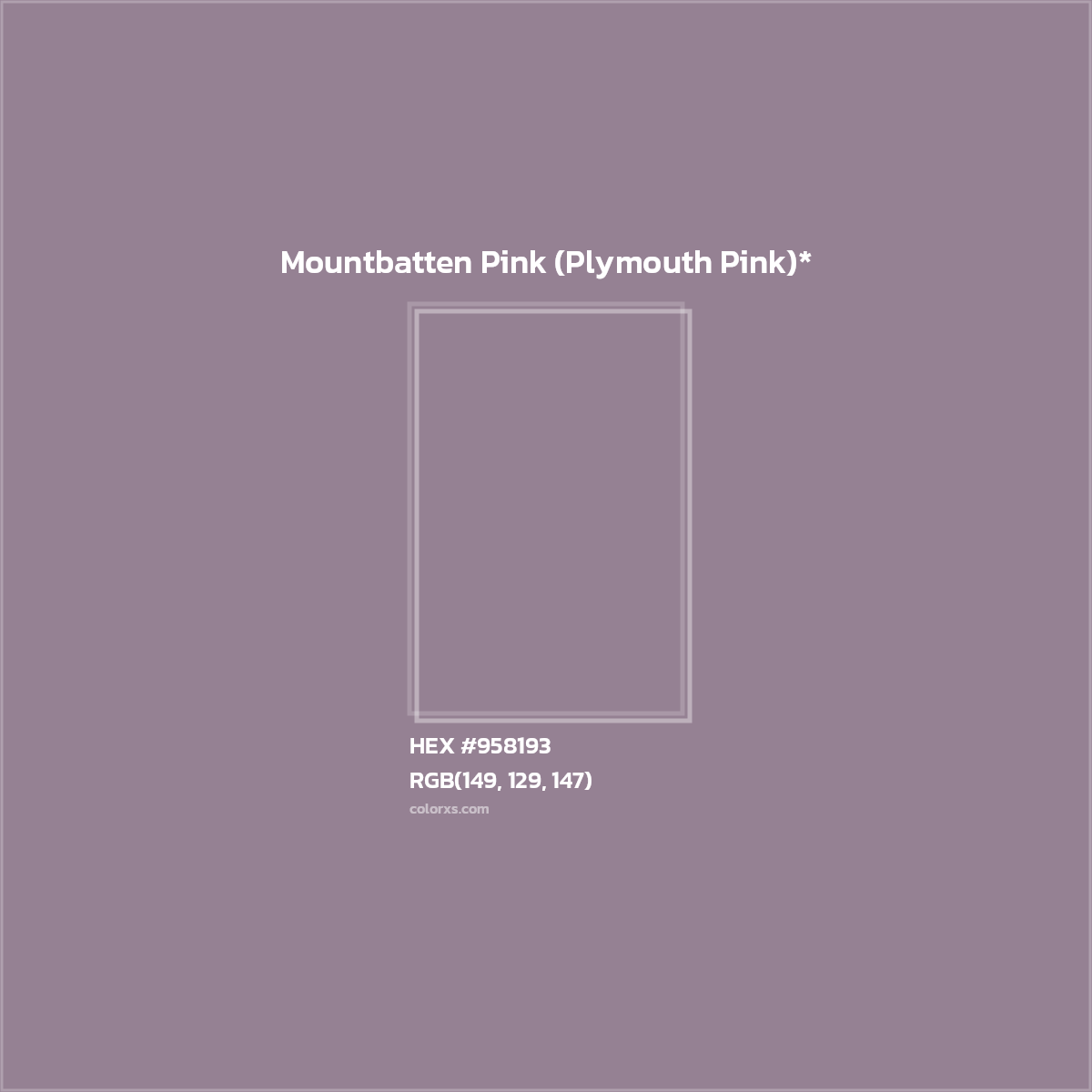 HEX #958193 Color Name, Color Code, Palettes, Similar Paints, Images