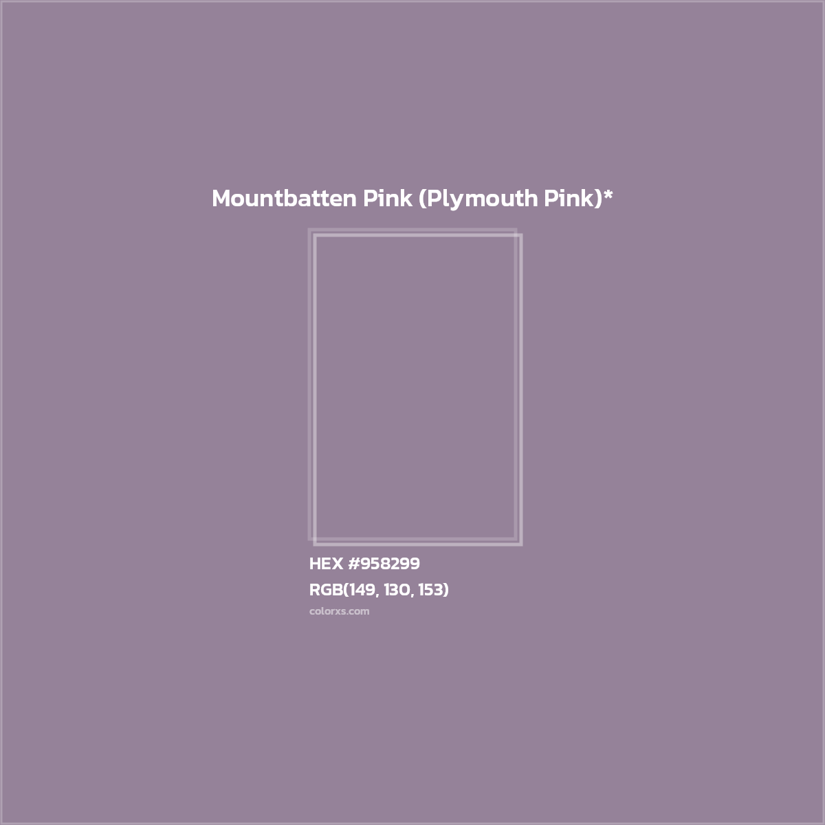 HEX #958299 Color Name, Color Code, Palettes, Similar Paints, Images