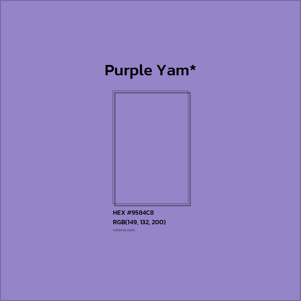 HEX #9584C8 Color Name, Color Code, Palettes, Similar Paints, Images