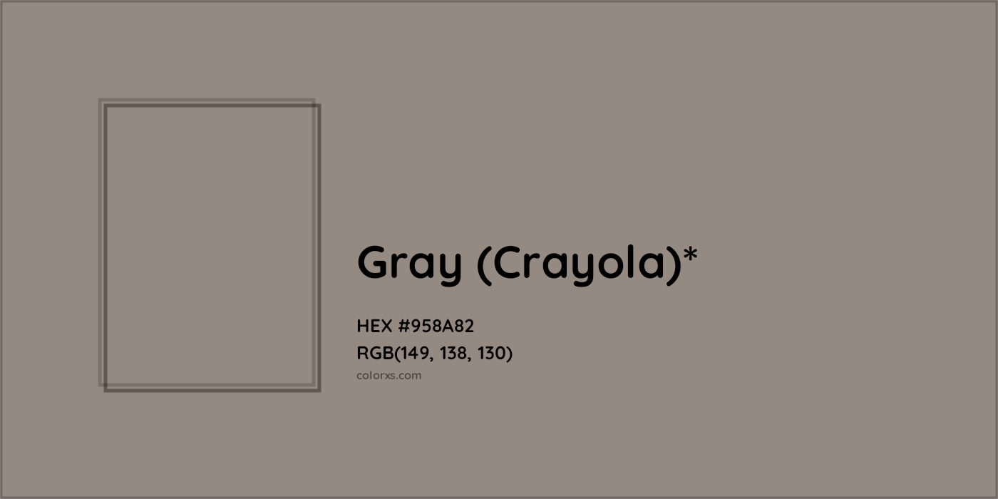 HEX #958A82 Color Name, Color Code, Palettes, Similar Paints, Images