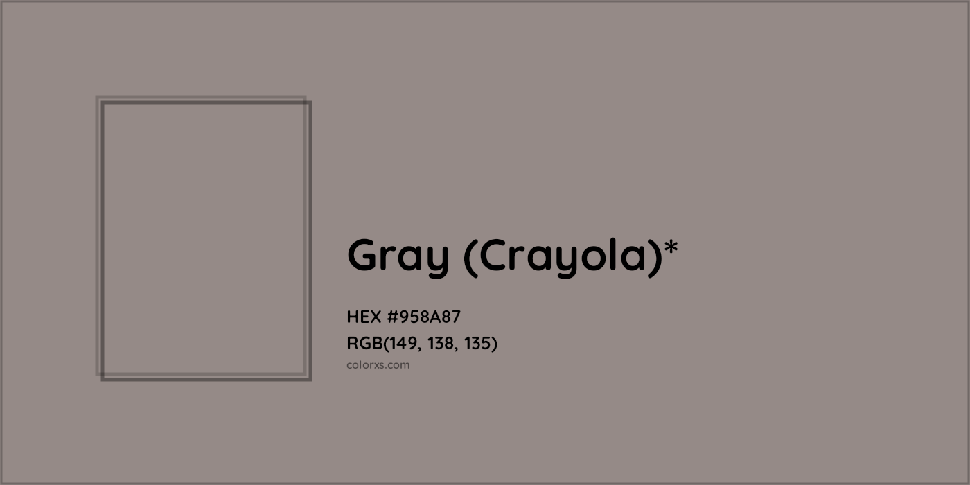 HEX #958A87 Color Name, Color Code, Palettes, Similar Paints, Images