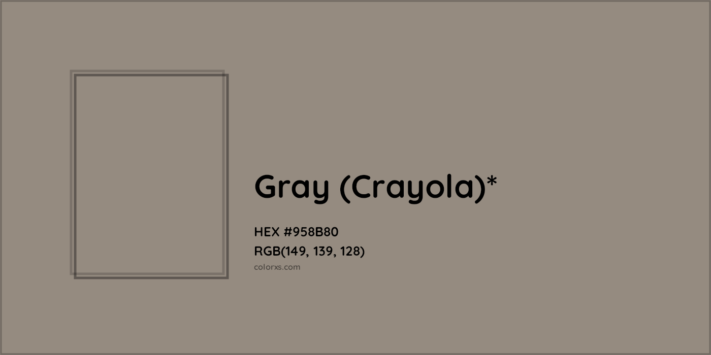 HEX #958B80 Color Name, Color Code, Palettes, Similar Paints, Images