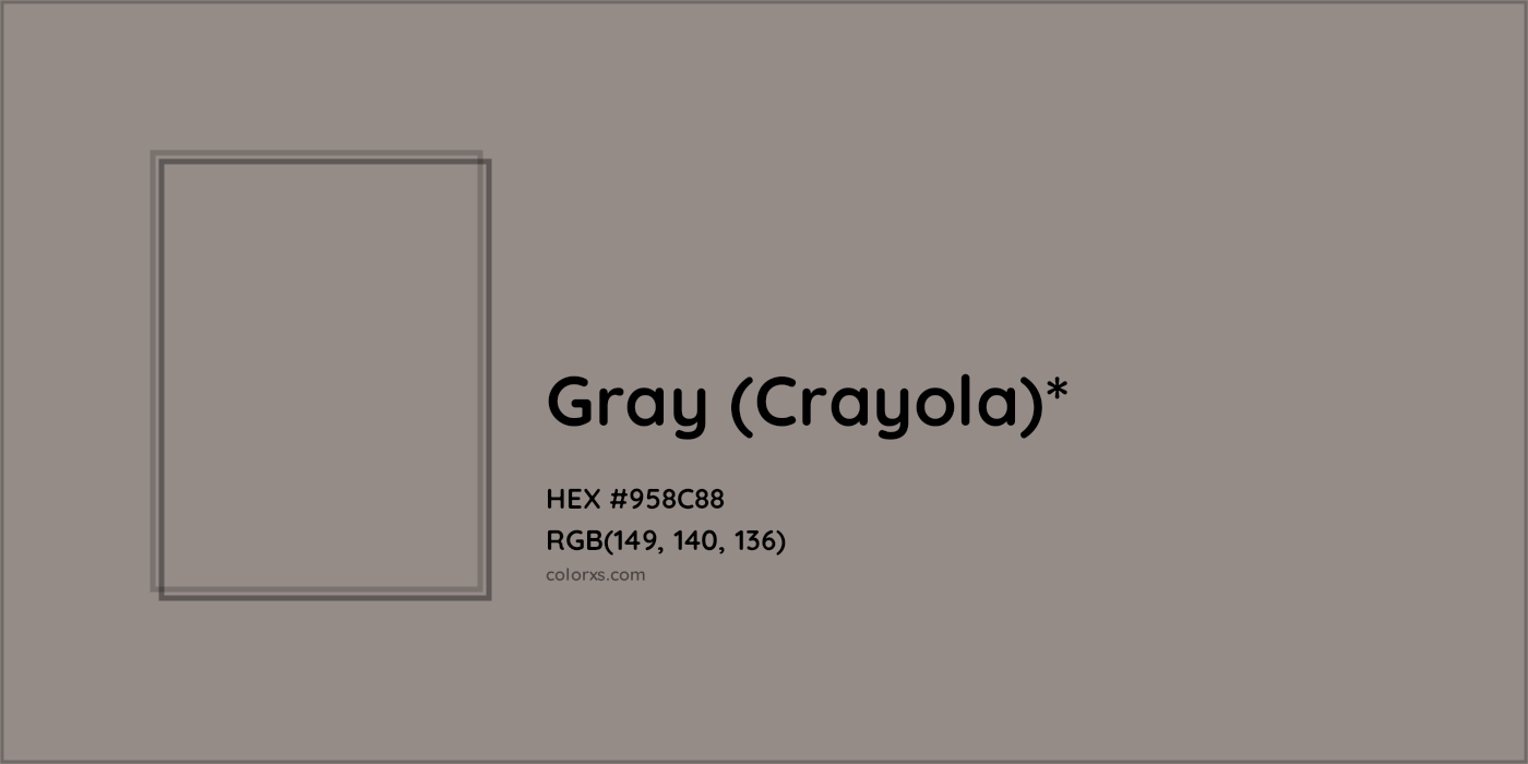 HEX #958C88 Color Name, Color Code, Palettes, Similar Paints, Images
