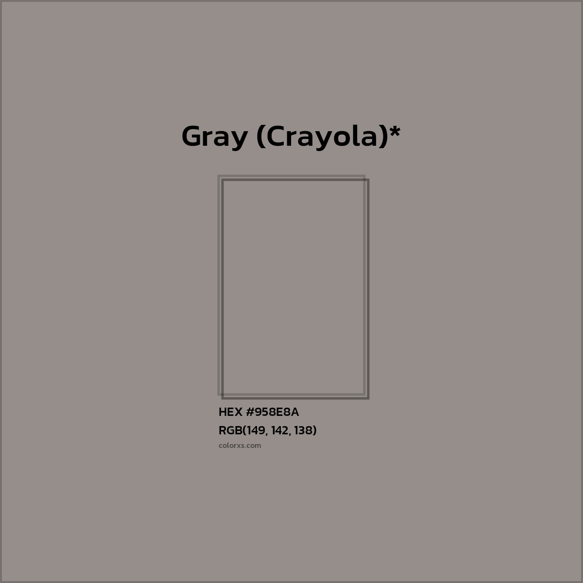 HEX #958E8A Color Name, Color Code, Palettes, Similar Paints, Images